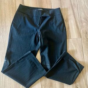 Ann Taylor Women's Curvy Check Dress Pants Size 2 Blue Business